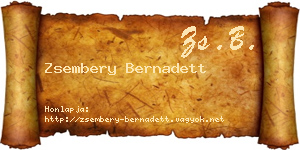 Zsembery Bernadett névjegykártya