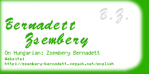 bernadett zsembery business card